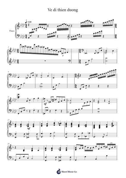 Ve di thien duong Sheet Music by quocchuandepz-Arr.Bystrong