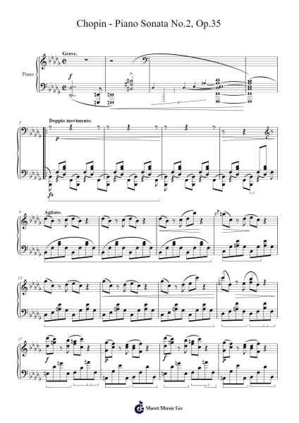 Piano Sonata No. 2 in B-flat Minor, Op. 35 Sheet Music by Frédéric Chopin-Arr.Taypeare Rolius
