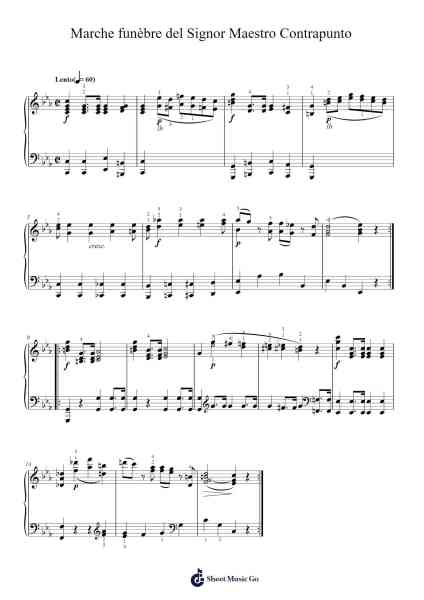Marche funèbre del Signor Maestro Contrapunto Sheet Music by Wolfgang Amadeus Mozart-Arr.Poundnions