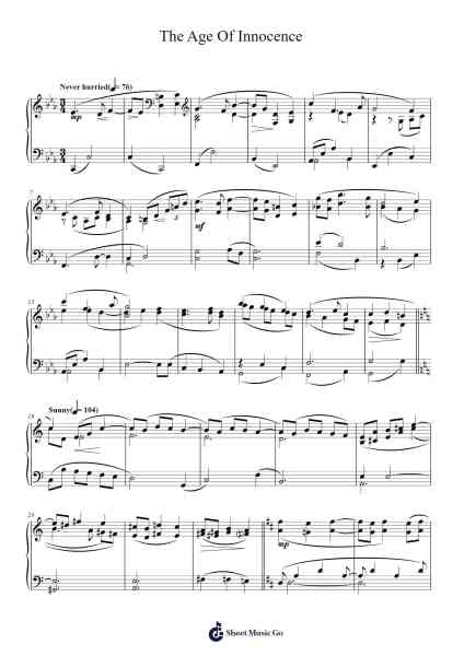 The Age Of Innocence Sheet Music by Elmer Bernstein-Arr.Hicksreg