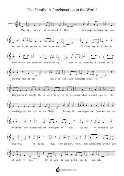The Family: A Proclamation to the World 楽譜 by Valerie Robinson-Arr.Wesquinn Bunmeg
