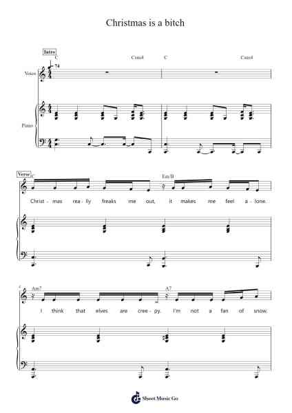 Christmas is a bitch Sheet Music by Rudy Mancuso-Arr.Nodric