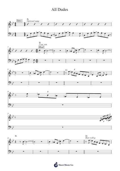 All Dudes Sheet Music by Curray Emmiles-Arr.Rexlin Clachad