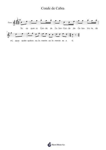 Conde de Cabra Sheet Music by Twainflower-Arr.Charfra Tesscer