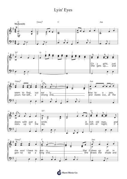 Lyin' Eyes Sheet Music by Eagles-Arr.Kelthea