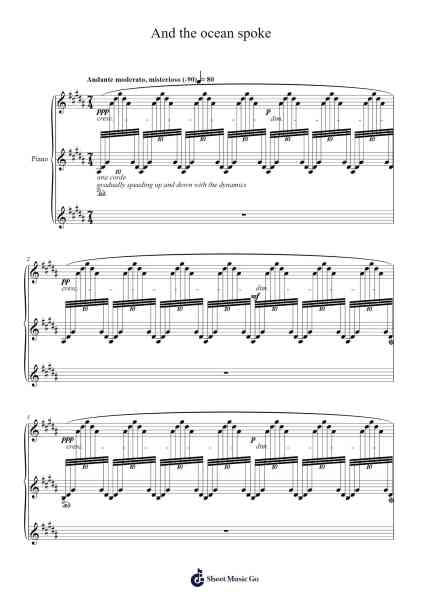 And the Ocean Spoke Sheet Music by LukeyDupti-Arr.Stoweberg