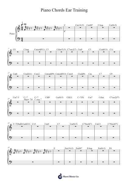 Piano Chords Ear Training Sheet Music by Chrisreade Genefax-Arr.Gwenter Stedi