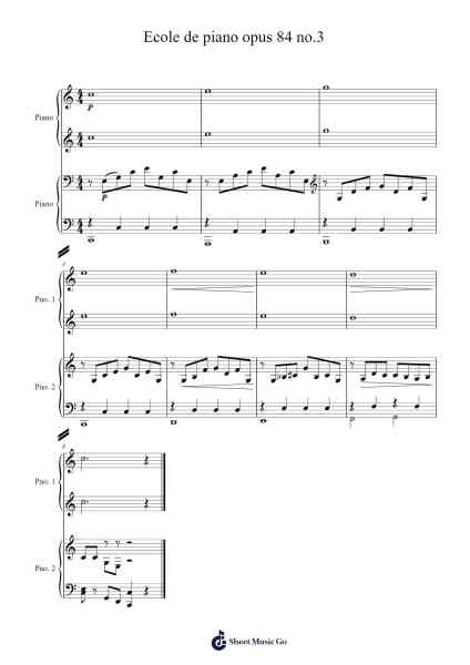 Ecole de piano opus 84 no.3 Sheet Music by H.Enckhausen-Arr.Yetkim Vauglvis