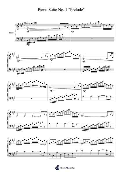 Piano Suite No. 1 "Prelude" Sheet Music by Justin S. Williams-Arr.Mewood Teries