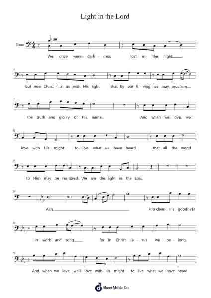 Light in the Lord Sheet Music by Noel Miranda-Arr.Virgreg