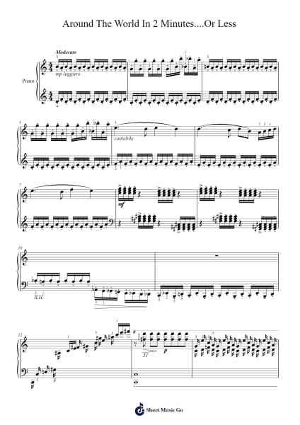 Around The World In 2 Minutes....Or Less Ноты для фортепиано от Sonny Chua-Arr.Popdict Greyburns