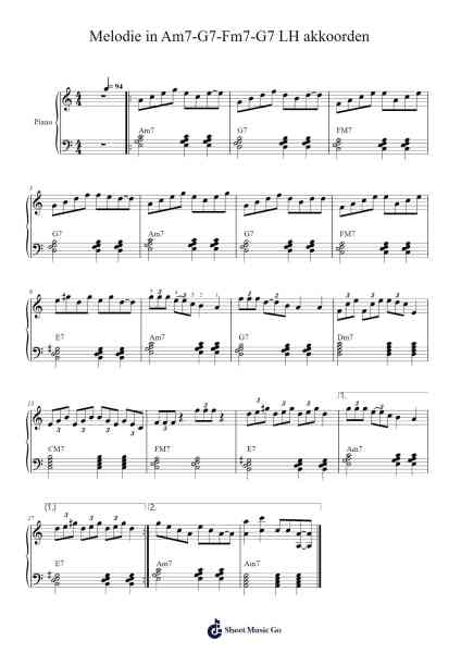 Melodie in Am7-G7-Fm7-G7 Sheet Music by Bowbian Rhysharte-Arr.Westier Haylay
