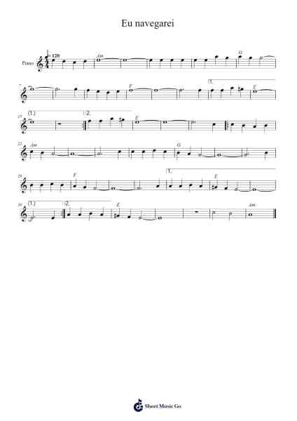 Eu navegarei Sheet Music by Misc Praise Songs-Arr.Ligreen