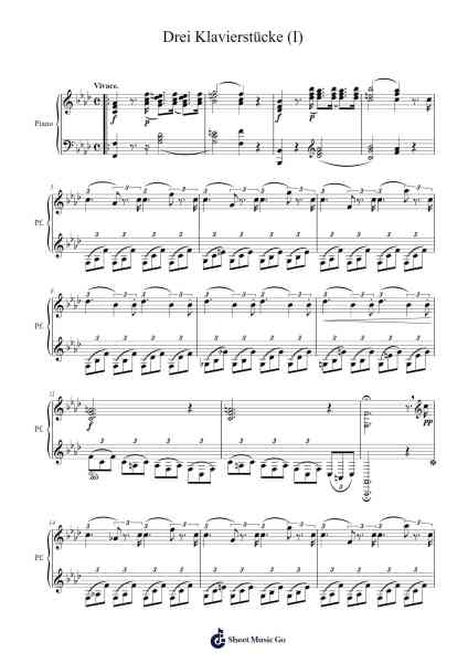 Drei Klavierstücke Sheet Music by Berex-Arr.Fasthue