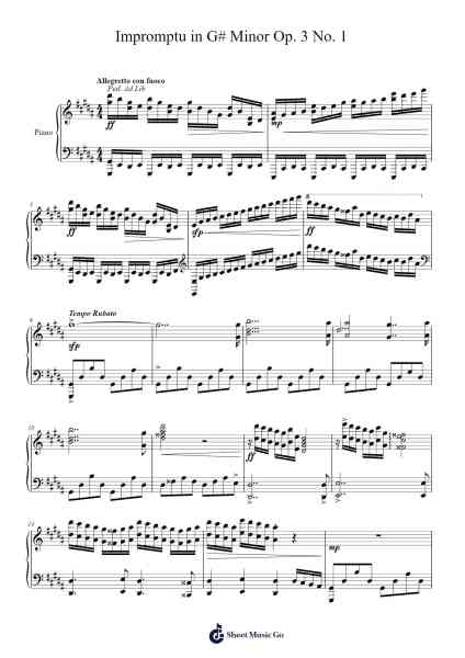 Impromptu in G-Sharp Minor, Op. 3 No. 1 Sheet Music by Demples-Arr.Joycelup