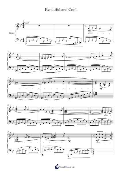 Beautiful and Cool Sheet Music by Masao Aichi-Arr.Curwilde Perwin