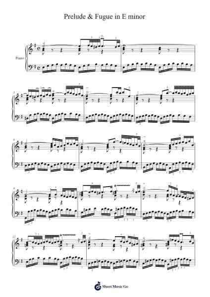 Prelude & Fugue in E Minor, BWV 855 Sheet Music by Johann Sebastian Bach-Arr.Nanriah Obrook
