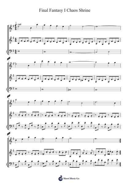 Final Fantasy I Chaos Shrine Sheet Music by Nobuo Uematsu-Arr.Watloise Fredgee