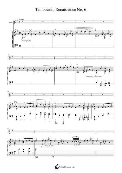 Tambourin, Renaissance No. 6 Sheet Music by Leopold Godowsky-Arr.Nestowe Yorkse