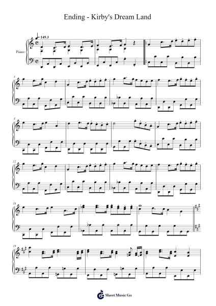 Ending - Kirby's Dream Land Sheet Music by Jun Ishikawa-Arr.Sidser