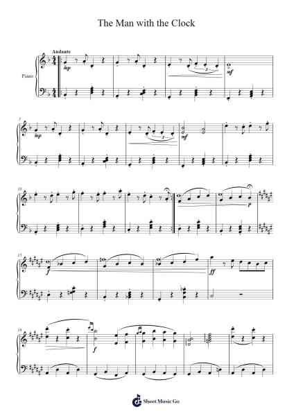 The Man with the Clock Sheet Music by Brufe-Arr.Longtiane