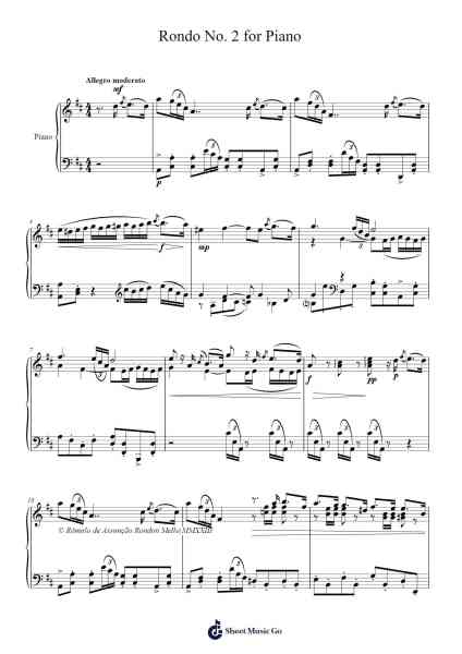 Rondo No. 2 for Piano Sheet Music by Rômulo A. Rondon M.-Arr.Vicnick Hoodpy
