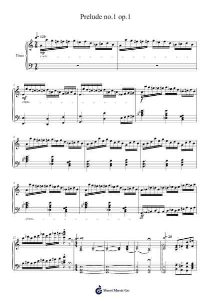Prelude no.1 op.1 樂譜由 undefined - 編曲 Jonqy Keyreed
