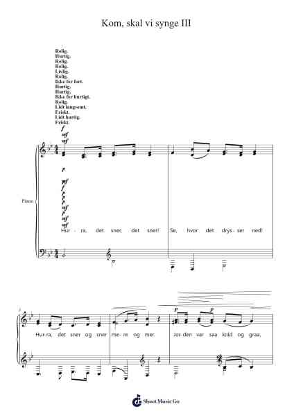 Kom, skal vi synge III Sheet Music by Misc Traditional-Arr.Hyva Viory