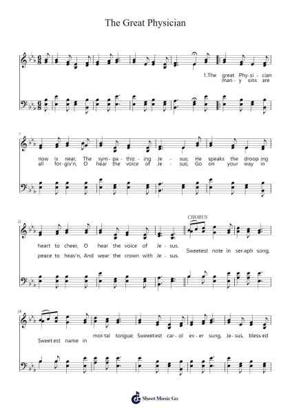 The Great Physician Sheet Music by John H. Stockton-Arr.Brightfrances