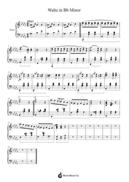 Waltz in B-Flat Minor Sheet Music by T. Briggs-Arr.Sawoolf Phylhale