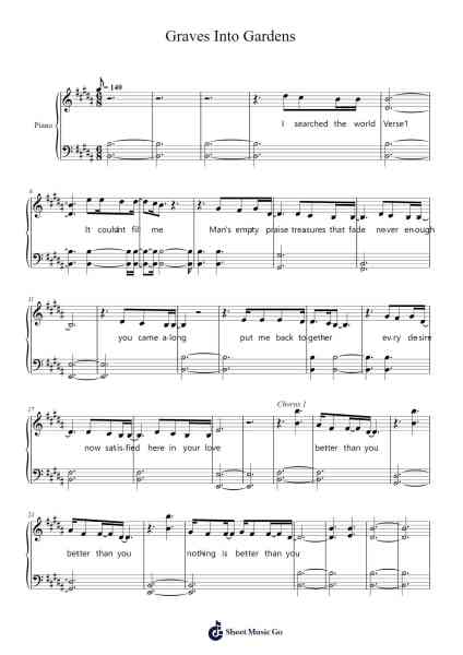 Graves Into Gardens Sheet Music by Pegrid Blytham-Arr.Lauven Joyceleif