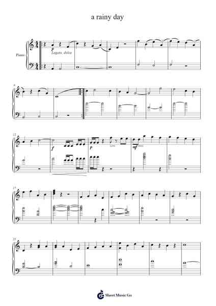 a rainy day Sheet Music by Gabriela Edyta Wudarczyk-Arr.Wolfdo Gibfax