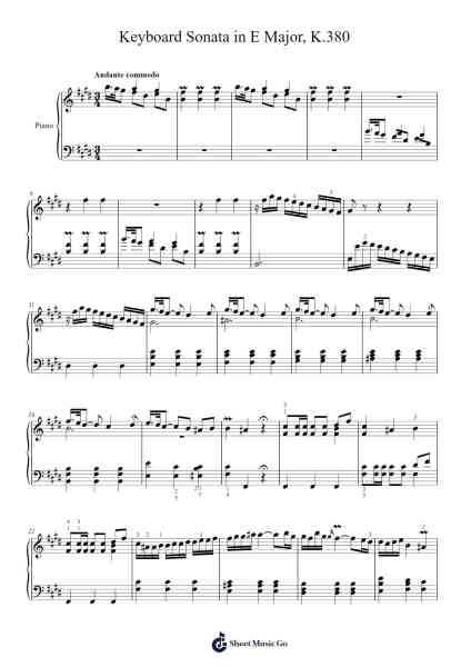 Keyboard Sonata in E Major, K.380 Sheet Music by Domenico Scarlatti-Arr.Jontier