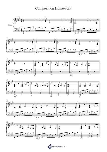 Composition Homework Ноты для фортепиано от James Carter-Arr.Ribloor