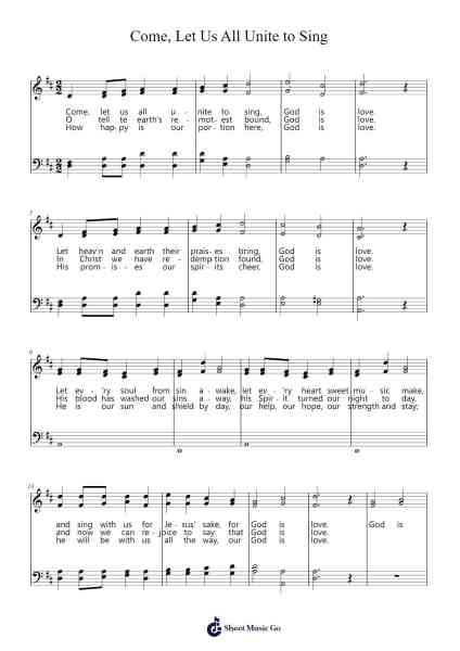 Come, Let Us All Unite to Sing Sheet Music by -Arr.Bettiane Rexpoe