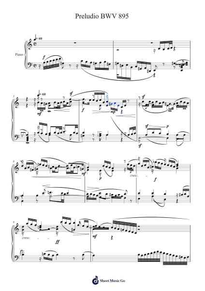 Preludio in C Minor, BWV 895 Sheet Music by Johann Sebastian Bach-Arr.Oryet Zosoll