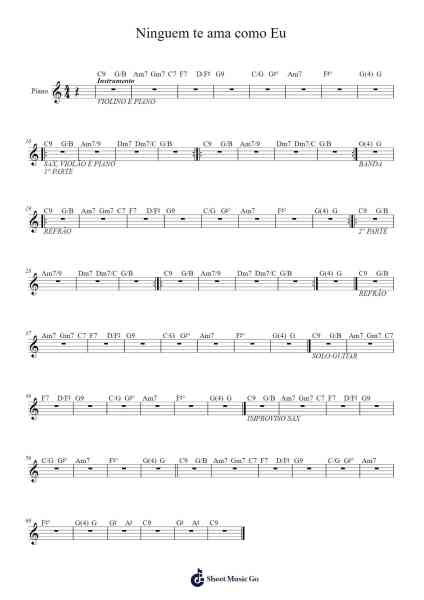 Ninguem te ama como Eu Sheet Music by Chesrite Brycewald-Arr.Yonnggiles