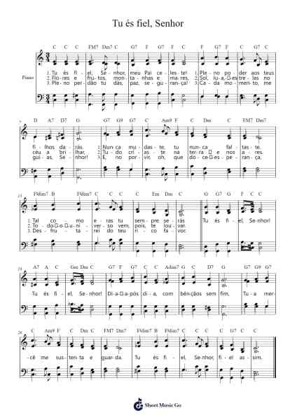 Tu és fiel, Senhor Sheet Music by William Marion Runyan-Arr.Rydiah