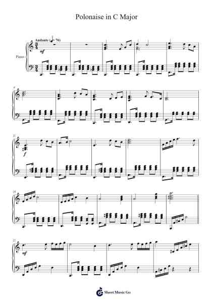 Polonaise in C Major 樂譜由 Vioo'neil - 編曲 Laupound