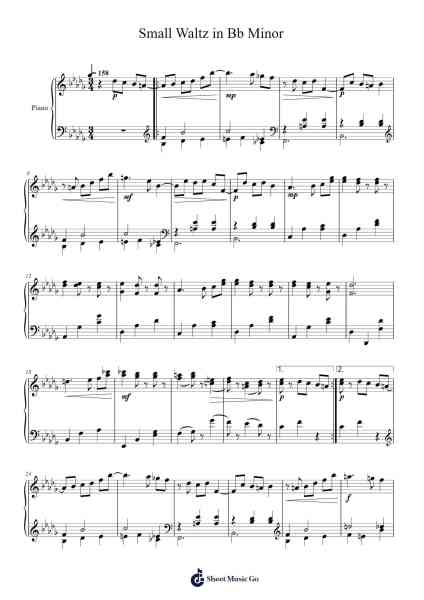 Small Waltz in Bb Minor Sheet Music by Sveinung Nygaard-Arr.Huttbins