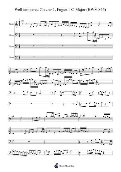 The Well-Tempered Clavier, Book I: Prelude and Fugue No. 1 in C Major, BWV 846 Sheet Music by Johann Sebastian Bach-Arr.Jeamesqy