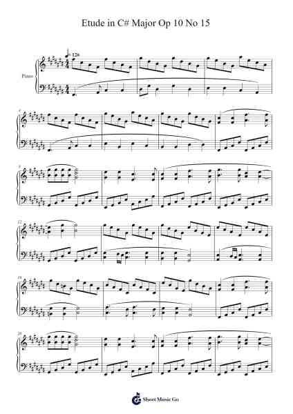 Etude in C# Major Op 10 No 15 Sheet Music by Yvesmeg Todrey-Arr.Oglet Kitcke