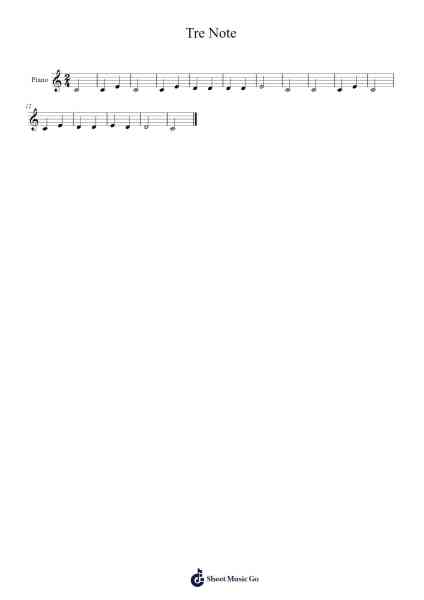 Tre Note Sheet Music by -Arr.Eume Noquinn