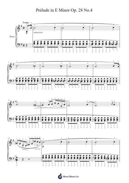 Prelude in E Minor, Op. 28, No. 4 Sheet Music by Frédéric Chopin-Arr.Theopys