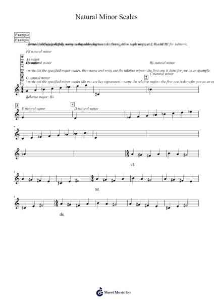 Natural Minor Scales (Worksheet 1) 樂譜由 undefined - 編曲 Hornblack
