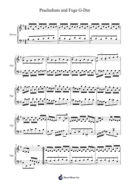 Praeludium und Fuge G-Dur Sheet Music by Johann Sebastian Bach-Arr.Yermore
