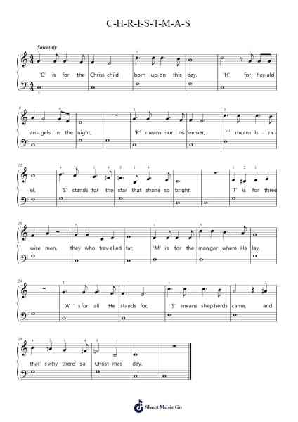C-H-R-I-S-T-M-A-S Sheet Music by Perry Como-Arr.Blithephne