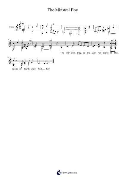The Minstrel Boy Sheet Music by Tally Hall-Arr.Oisensel Hilget