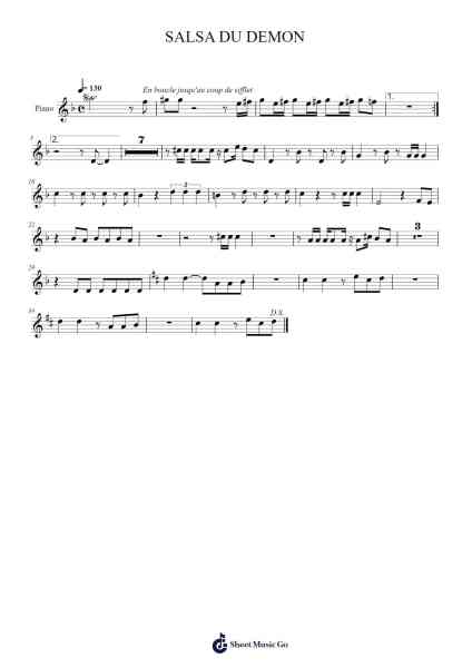 SALSA DU DEMON Sheet Music by Pompons Gueule'z-Arr.Bushver