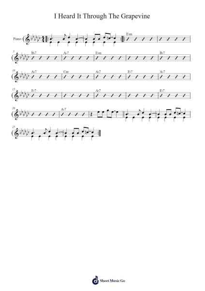 I Heard It Through The Grapevine Sheet Music by Marvin Gaye-Arr.Walmeo